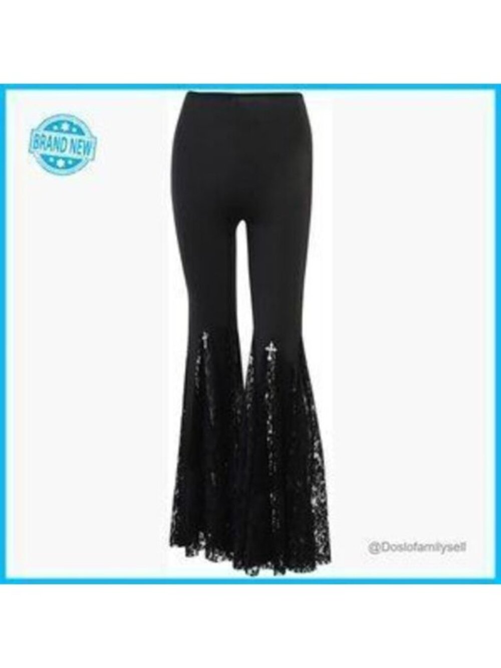 High Waisted Flared Bell Bottom Pants Goth Grunge Boho Y2K Style